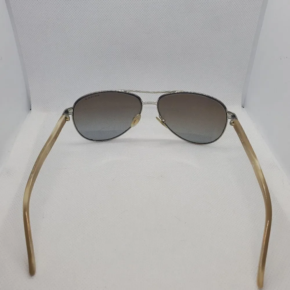 Ralph Lauren Polarized Silver & Tan Aviator Sunglasses
